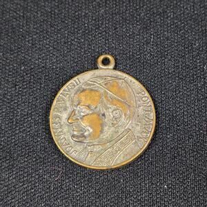 Vintage Pope John Paul II Our Lady of Czestochowa Religious Medal Pendant Charm